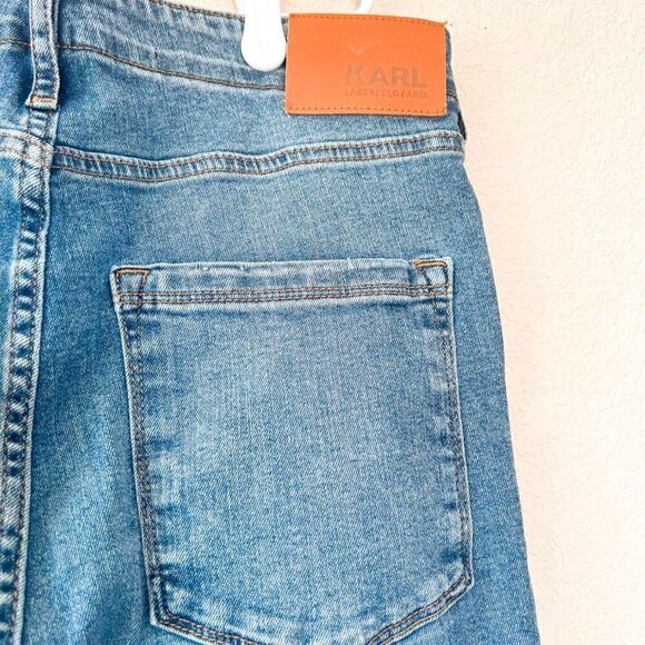 Karl Lagerfeld Flare Leg Stretch Denim Sailor Jeans Size 14 - Picture 10 of 10